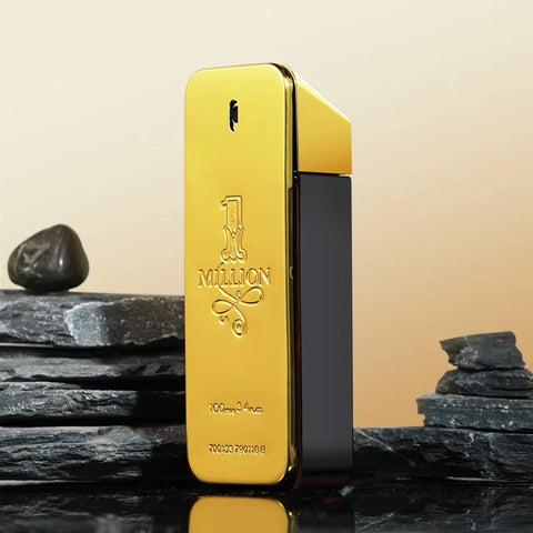 100ml Million Gold Hombre Men's Eau de Toilette - Long Lasting Spicy Pheromone Cologne, Strong Masculine Fragrance Body Spray