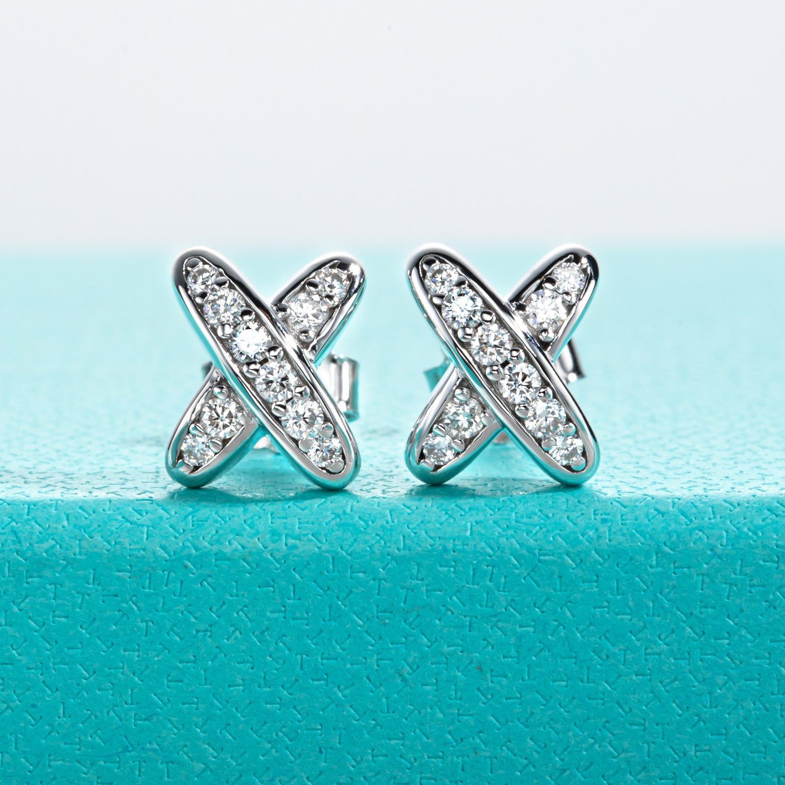 Moissanite Cross Stud Earrings (0.28cttw)