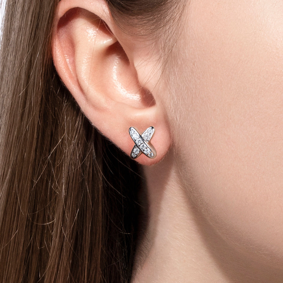 Moissanite Cross Stud Earrings (0.28cttw)
