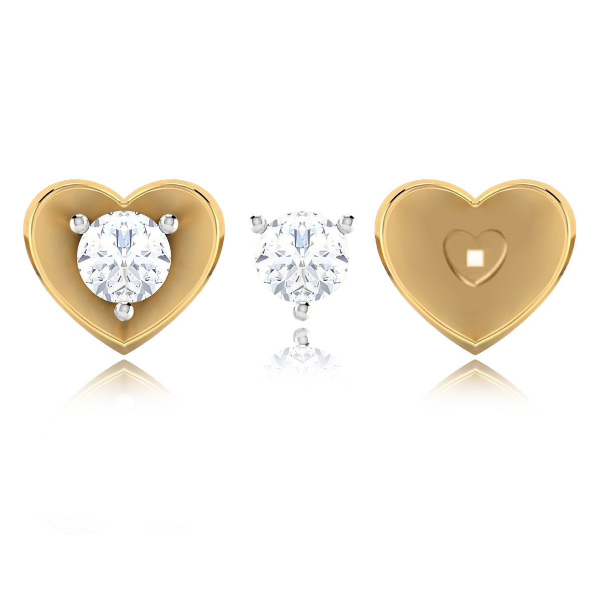 925 Sterling Silver 5mm Heart Cut Moissanite Stud Earrings