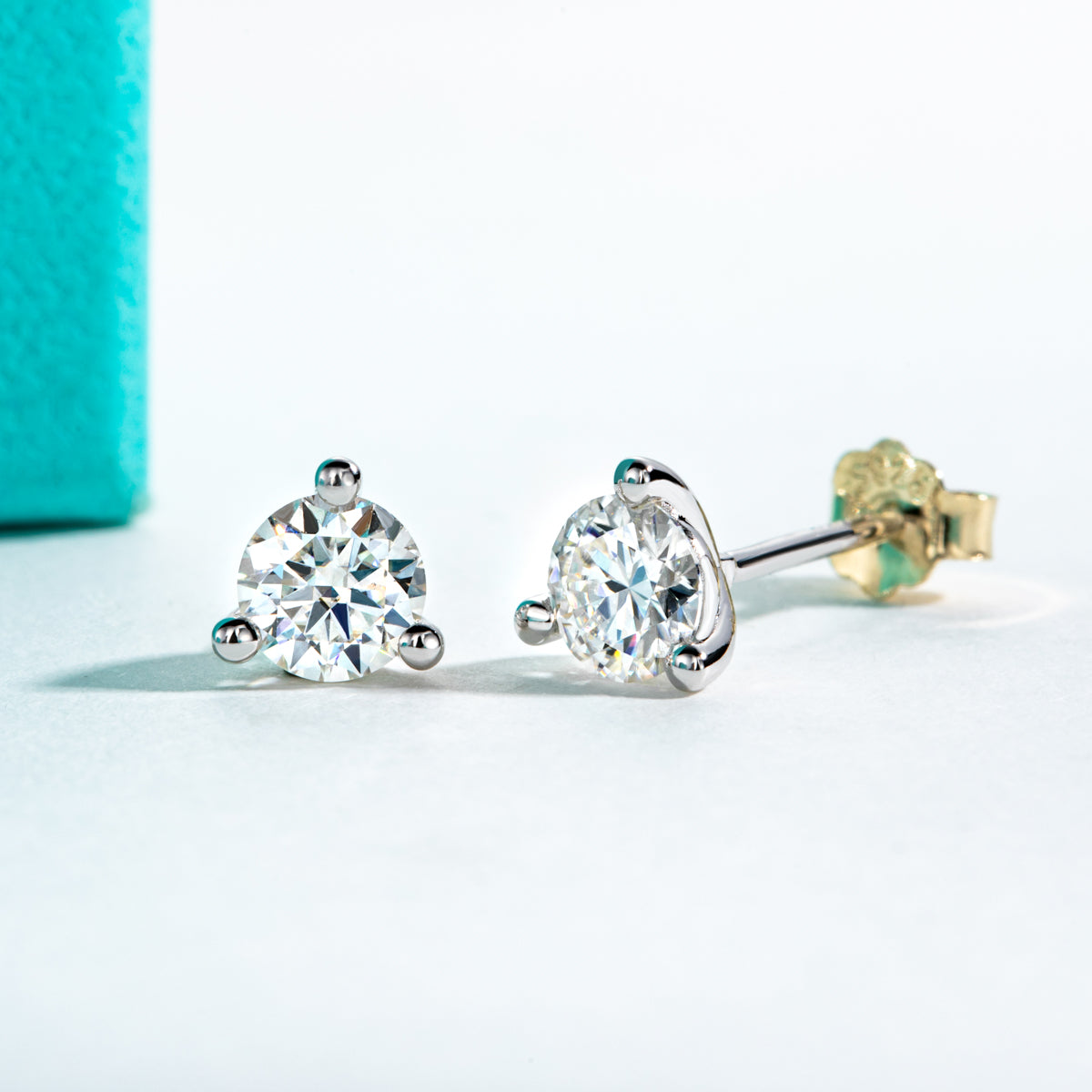 925 Sterling Silver 5mm Heart Cut Moissanite Stud Earrings