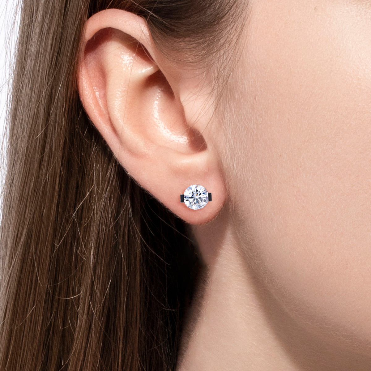 2.0ct 8.0mm Round Moissanite Stud Earrings | S925 Sterling Silver