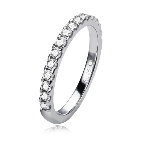 925 Sterling Silver Moissanite Wedding Band