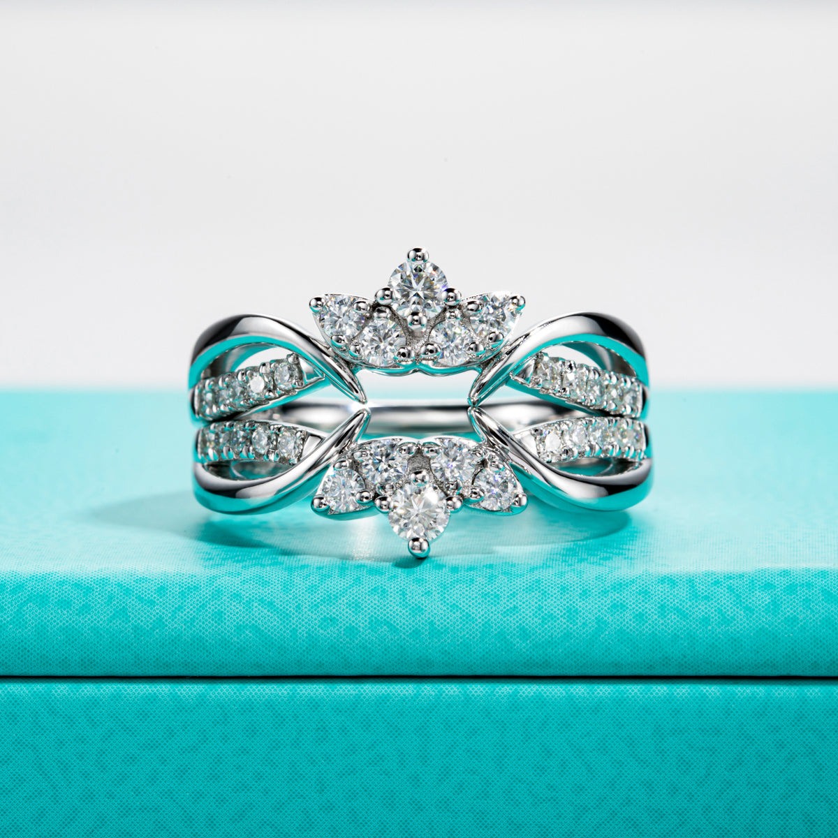 2.5mm Moissanite Stack Ring Set | Matching Combo Bands