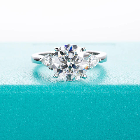 AnuJewel 4.6 Carat D Color Moissanite Diamond Engagement Wedding Ring 925 Sterling Silver Rings Fine Jewelry
