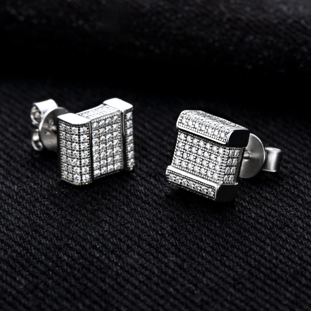 S925 Sterling Silver Round Moissanite Stud Earrings