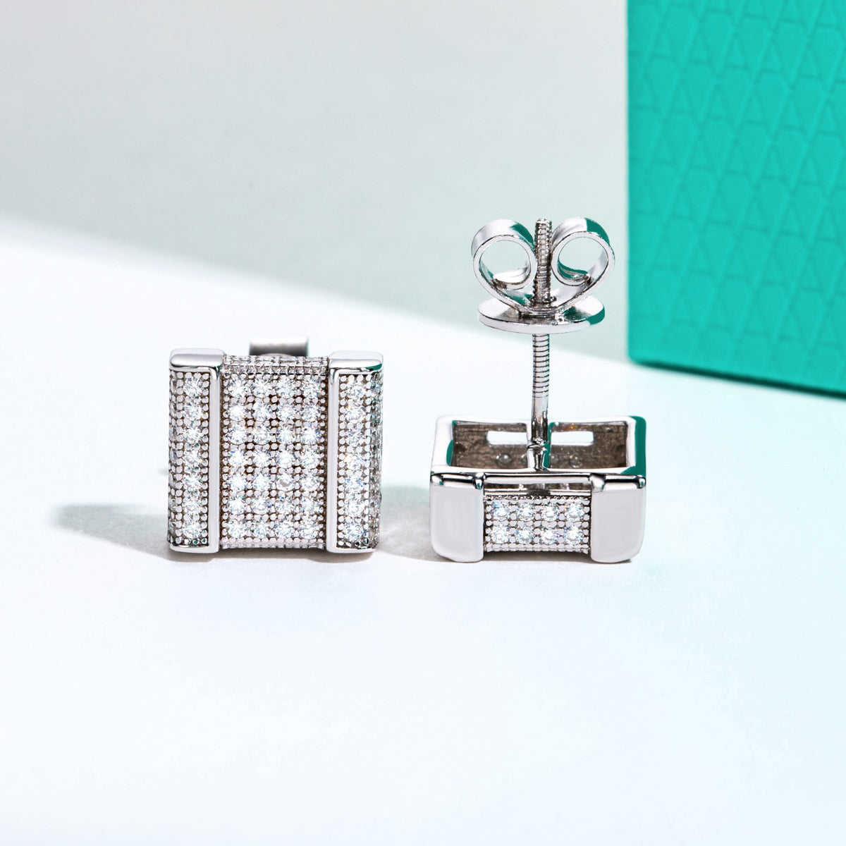 S925 Sterling Silver Round Moissanite Stud Earrings