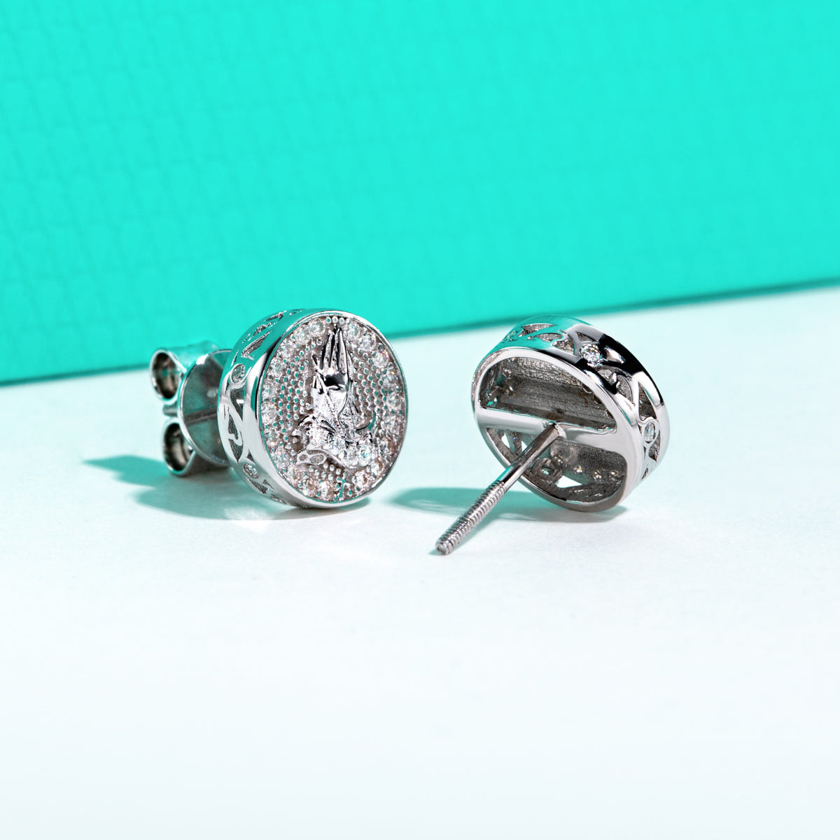 Round Moissanite S925 Silver Stud Earrings