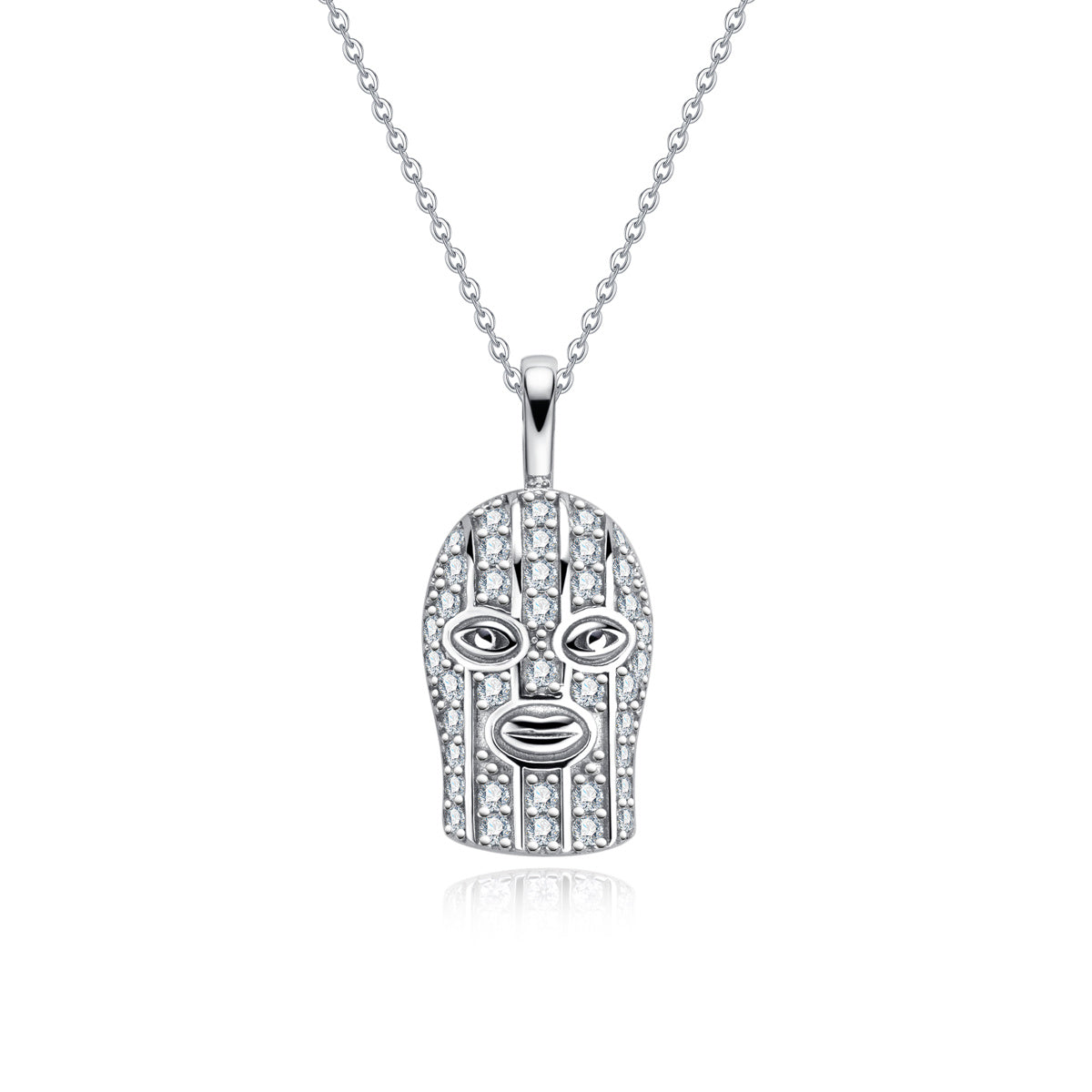 S925 Sterling Silver Masked Man Moissanite Pendant