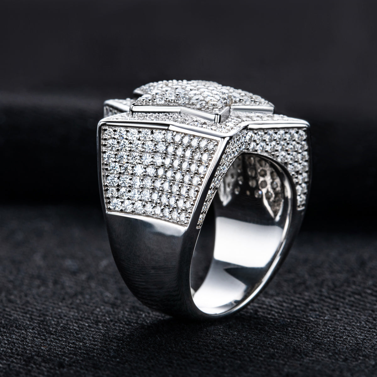 Star Moissanite Hip-hop Ring | S925 Silver Ring