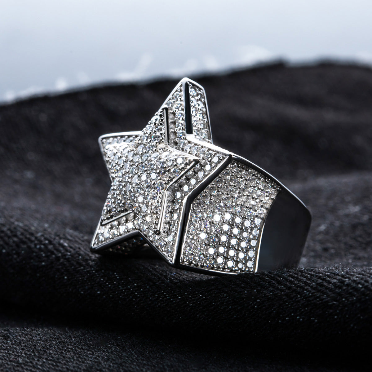 Star Moissanite Hip-hop Ring | S925 Silver Ring