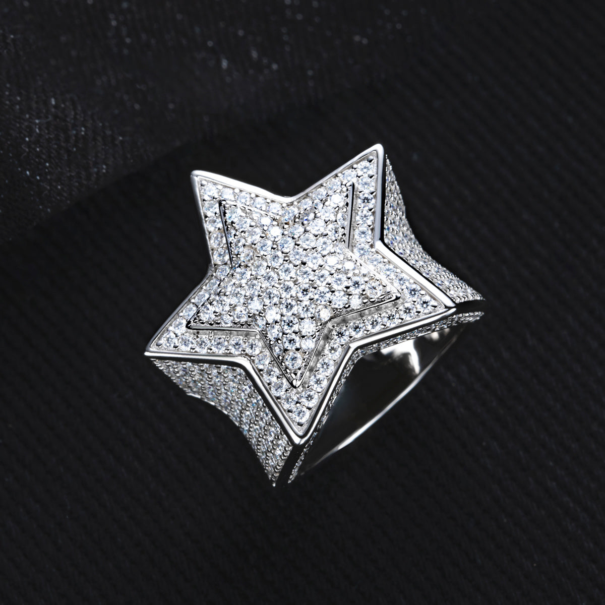 Star Moissanite Hip-hop Ring | S925 Silver Ring