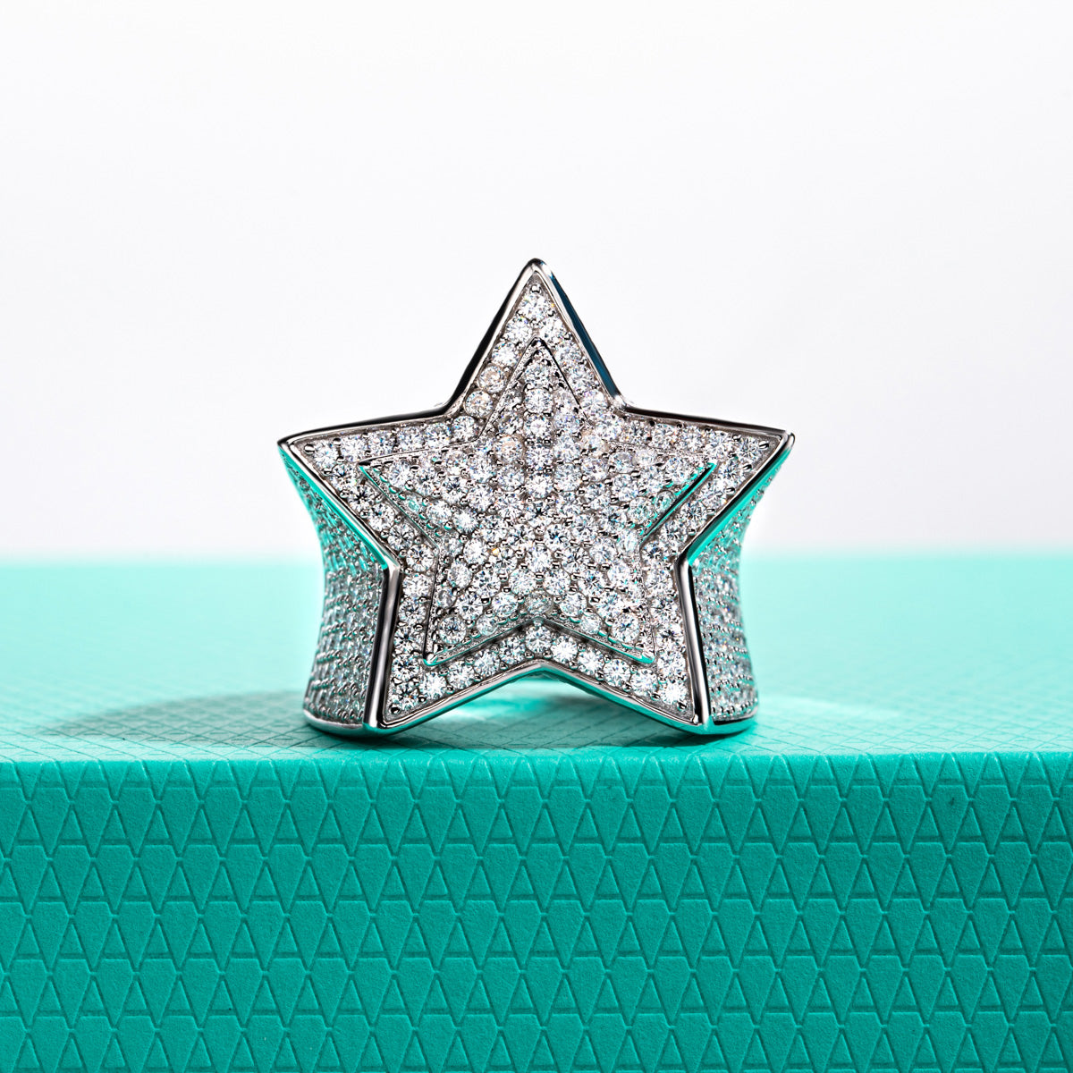 Star Moissanite Hip-hop Ring | S925 Silver Ring