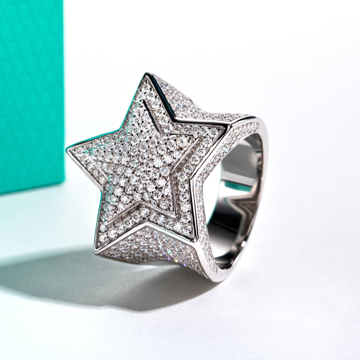 Star Moissanite Hip-hop Ring | S925 Silver Ring