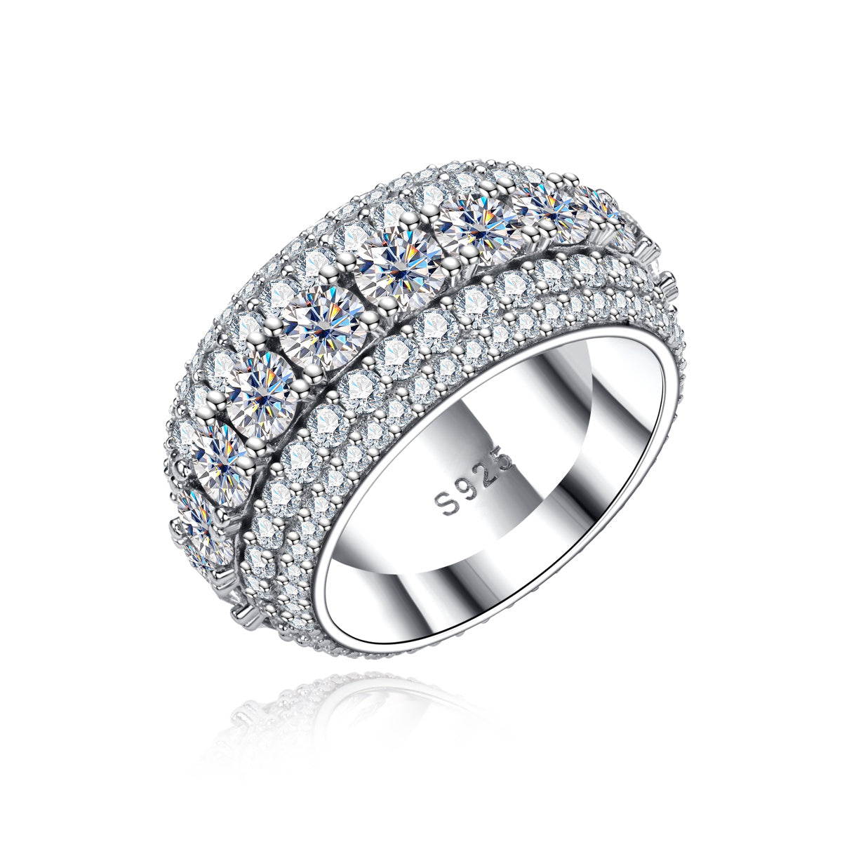 S925 Sterling Silver Round Hip-Hop Cuban Ring