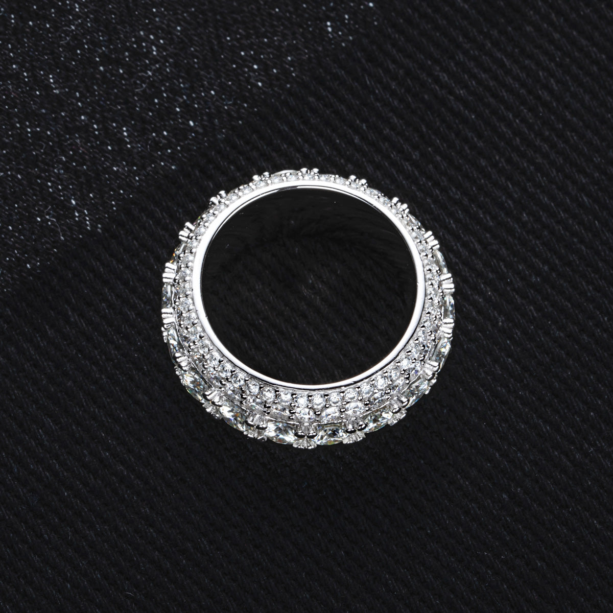 S925 Sterling Silver Round Hip-Hop Cuban Ring
