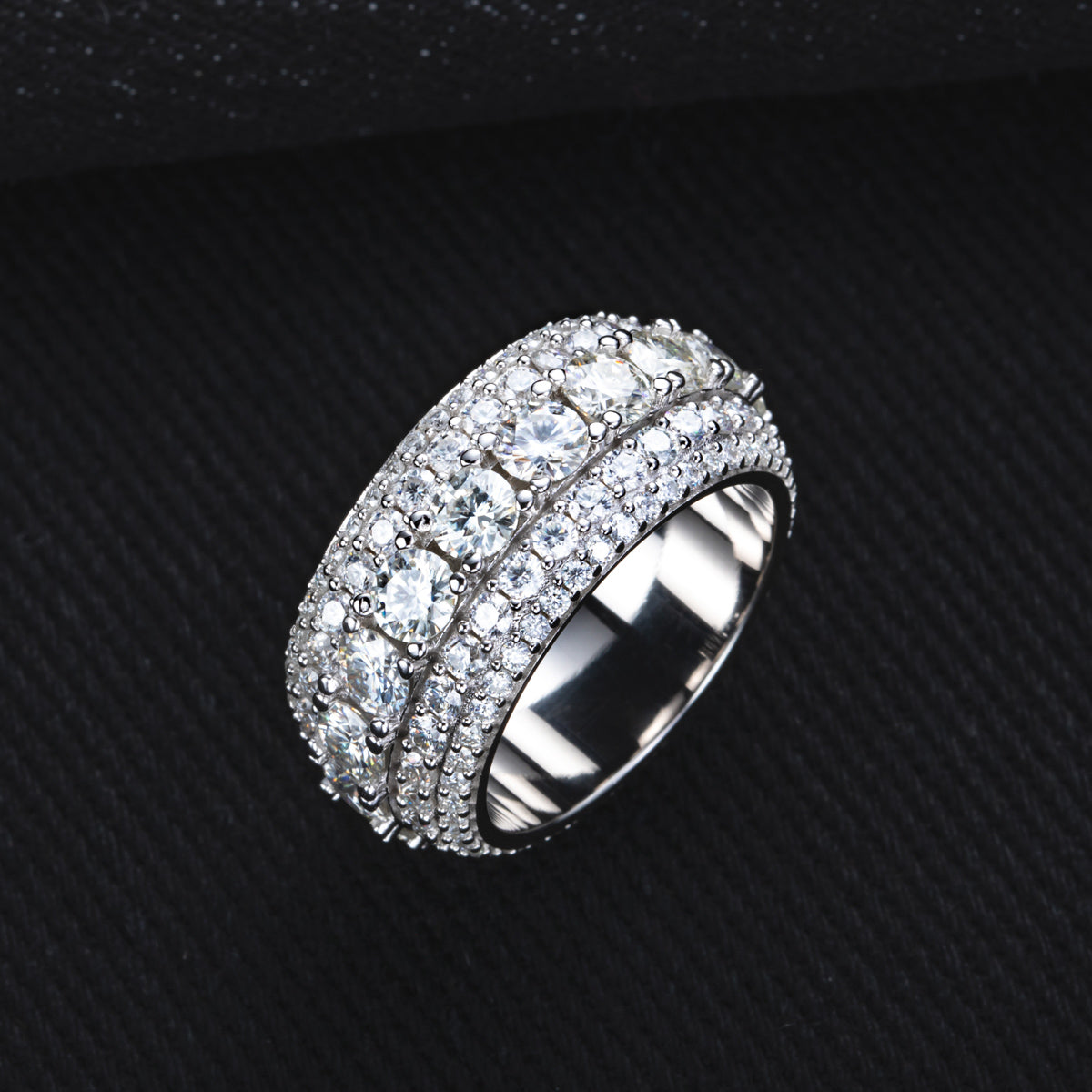S925 Sterling Silver Round Hip-Hop Cuban Ring