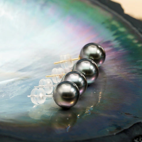 AnuClub Tahitian Black Pearl Earrings