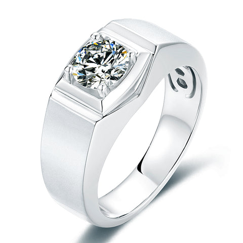 Solitaire Moissanite Diamond Men's Engagement Ring (1/2/3CT)