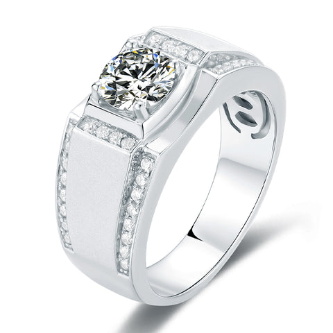 Solitaire Moissanite Diamond Men's Engagement Ring (1/2/3CT)