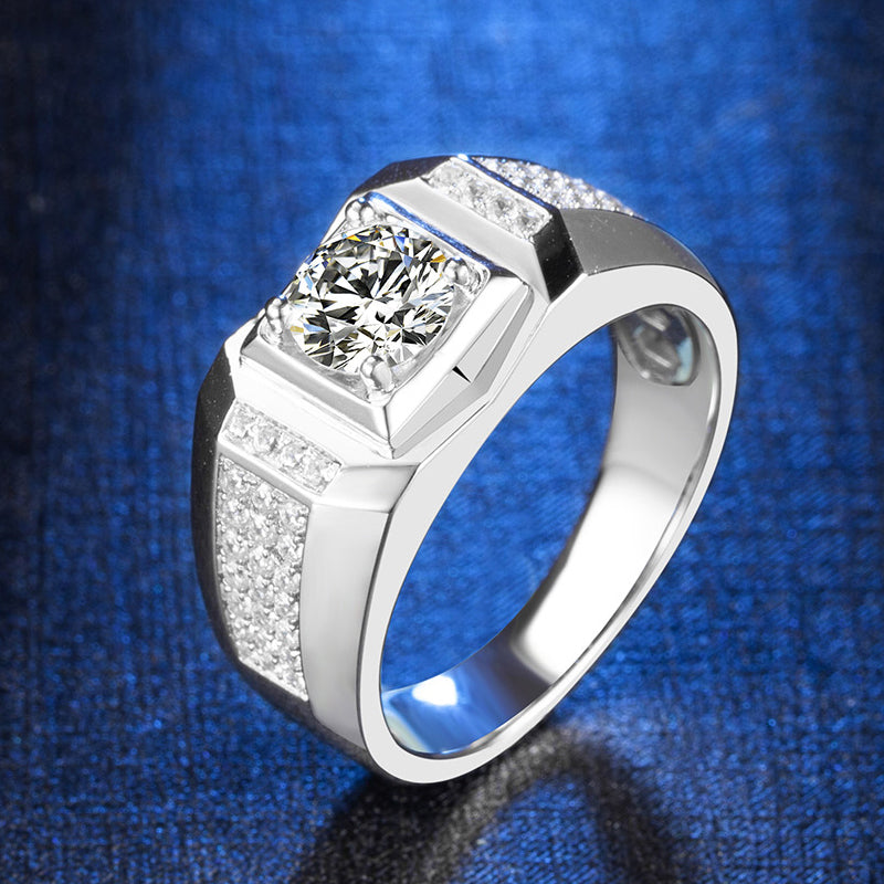 Solitaire Moissanite Diamond Men's Engagement Ring (1/2/3CT)
