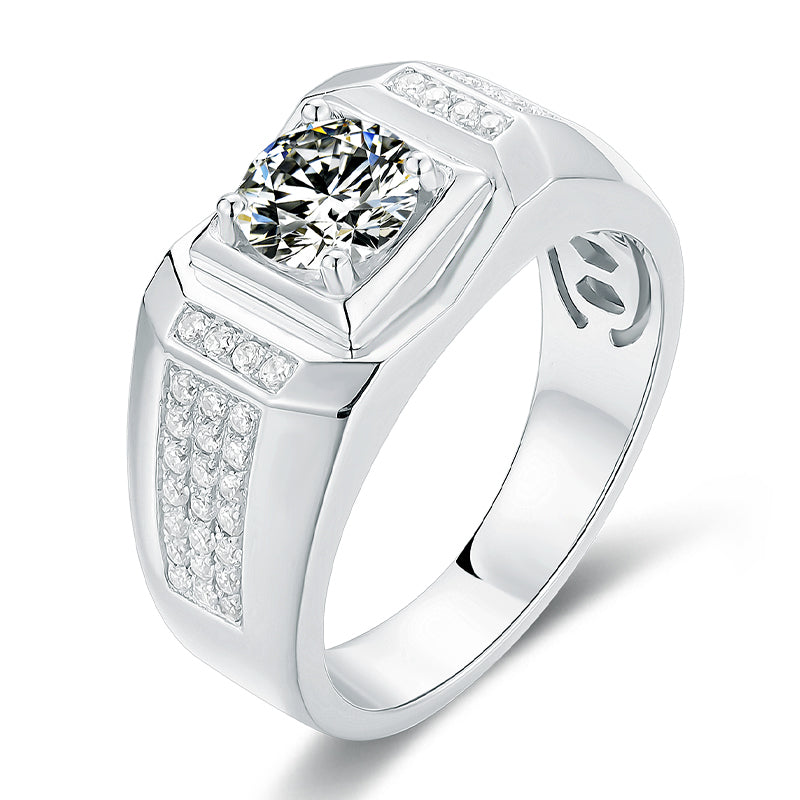 Solitaire Moissanite Diamond Men's Engagement Ring (1/2/3CT)