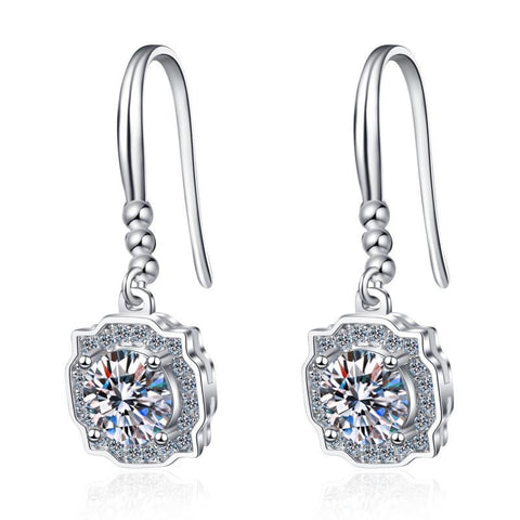 Round Brilliant Moissanite Diamond Dangle Earrings (2 ct. tw)