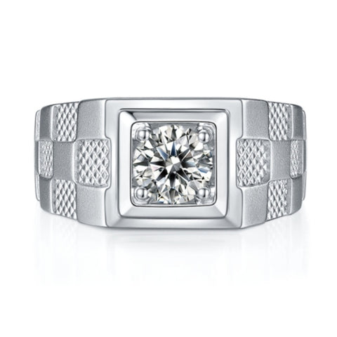 Solitaire Moissanite Diamond Men's Engagement Ring (1/2/3CT)