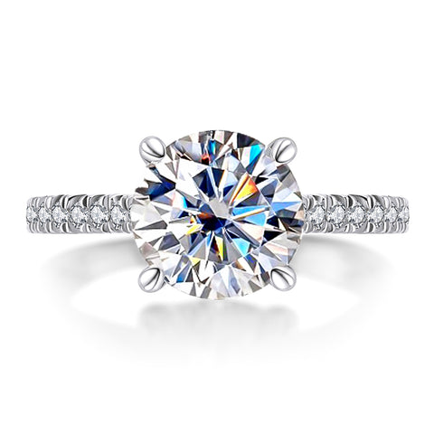 Pavé Moissanite Diamond Engagement Ring (3CT)