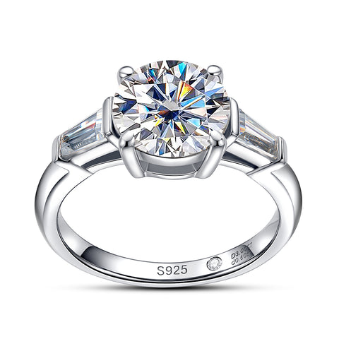 Three-Stone Moissanite Diamond Engagement Ring (3 CT)