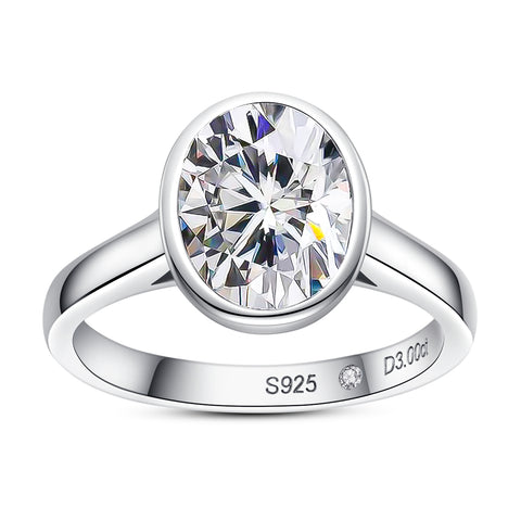 Solitaire Moissanite Diamond Engagement Ring (3 CT)