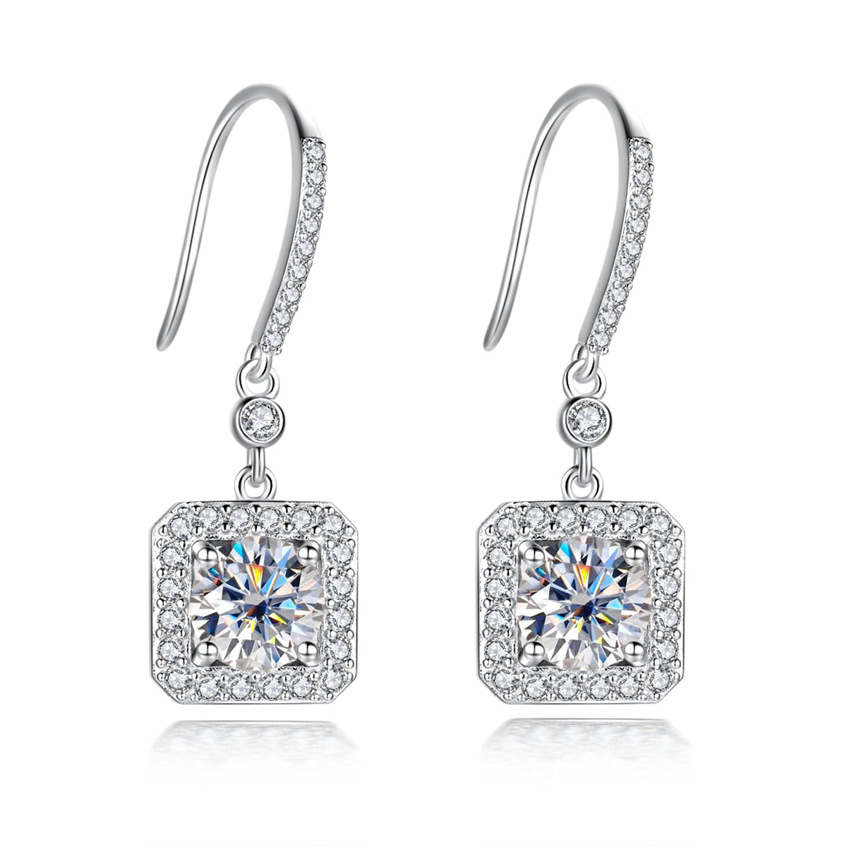 Luxurious Moissanite Diamond Pave Dangle Earrings (2 ct. tw)