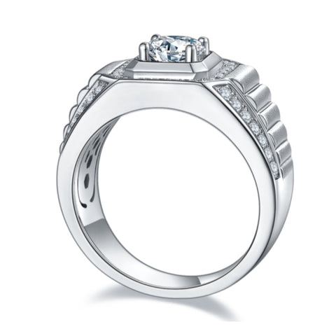 Solitaire Moissanite Diamond Men's Engagement Ring (1/2/3CT)