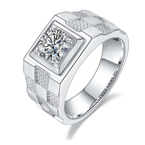 Solitaire Moissanite Diamond Men's Engagement Ring (1/2/3CT)