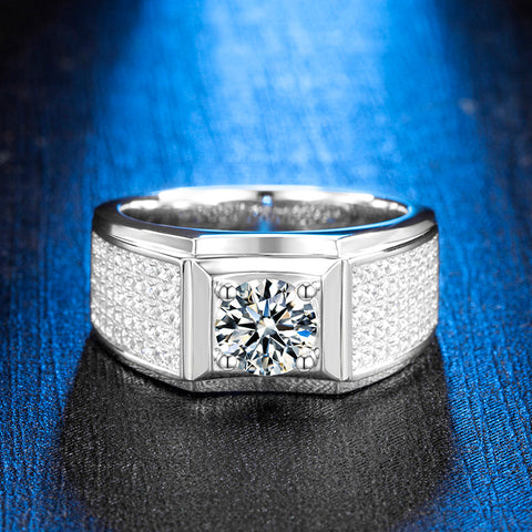 Solitaire Moissanite Diamond Men's Engagement Ring (1/2/3CT)