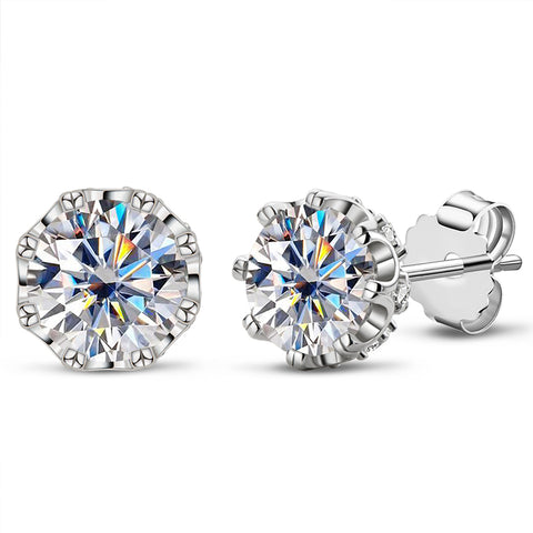 Round Brilliant Moissanite Diamond Stud Earrings (2 ct. tw)