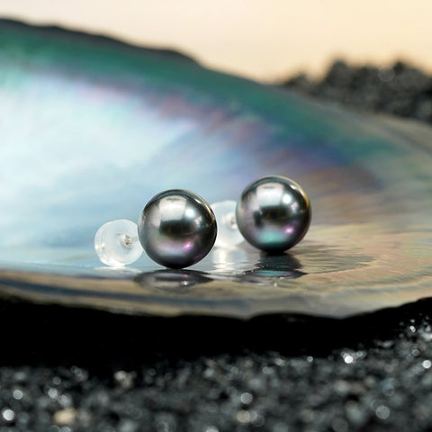 AnuClub Tahitian Black Pearl Earrings