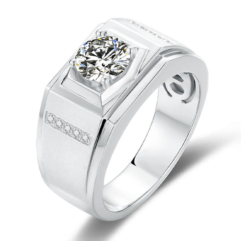 Solitaire Moissanite Diamond Men's Engagement Ring (1/2/3CT)