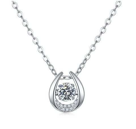 Round Brilliant Cut Moissanite Diamond Pendants Necklace (2/1 ct)