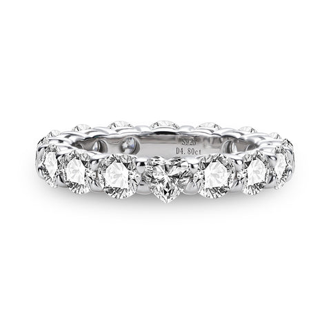 Round & Heart-Cut Moissanite Diamond Eternity Band (4.8 ct. tw)