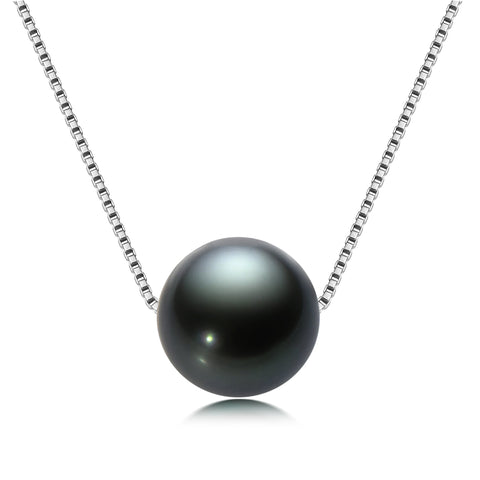 AnuClub Tahitian Black Pearl Necklace (9-10mm)