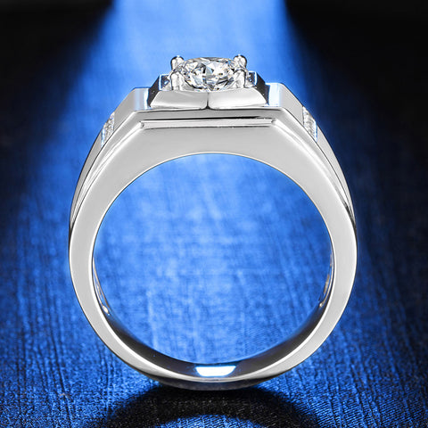 Solitaire Moissanite Diamond Men's Engagement Ring (1/2/3CT)