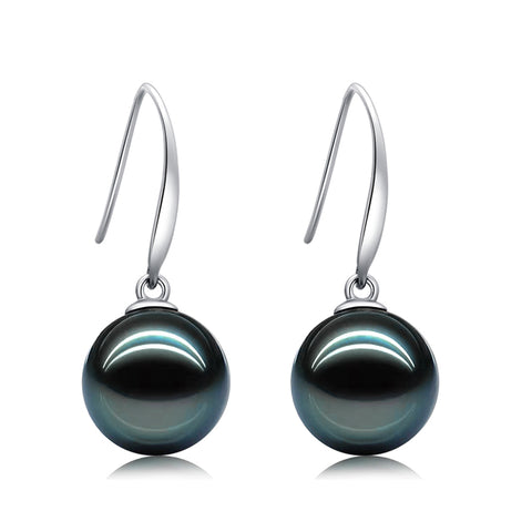 AnuClub 18K Gold Tahitian Black Pearl Earrings