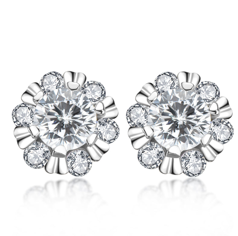 Round Cut Moissanite Diamond Stud Earrings (1 ct. tw)
