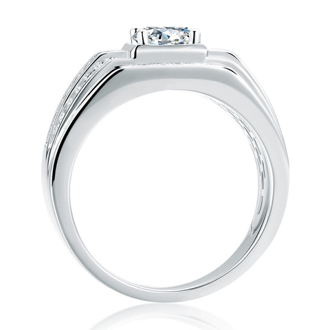 Solitaire Moissanite Diamond Men's Engagement Ring (1/2/3CT)