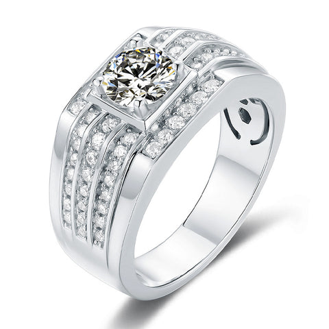 Solitaire Moissanite Diamond Men's Engagement Ring (1/2/3CT)