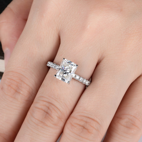 Pavé Moissanite Diamond Engagement Ring (3 CT)