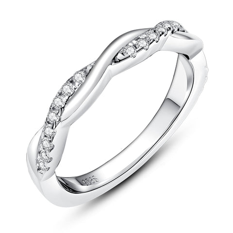 Round-Cut Twist Arm Moissanite Diamond  Anniversary Band (1/4 ct. tw)