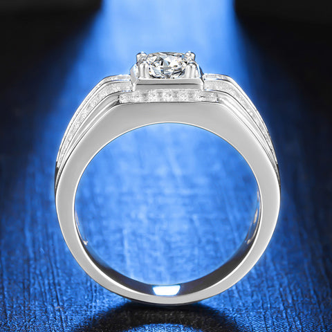 Solitaire Moissanite Diamond Men's Engagement Ring (1/2/3CT)