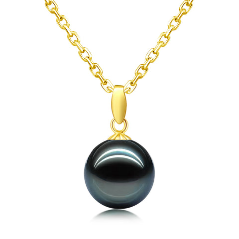 AnuClub Tahitian Black Pearl Necklace